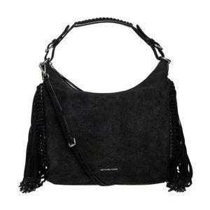 Michael Kors 30F6ABIH3S-001 Large Fringe Hobo Bag BILLY LARGE SUEDE black